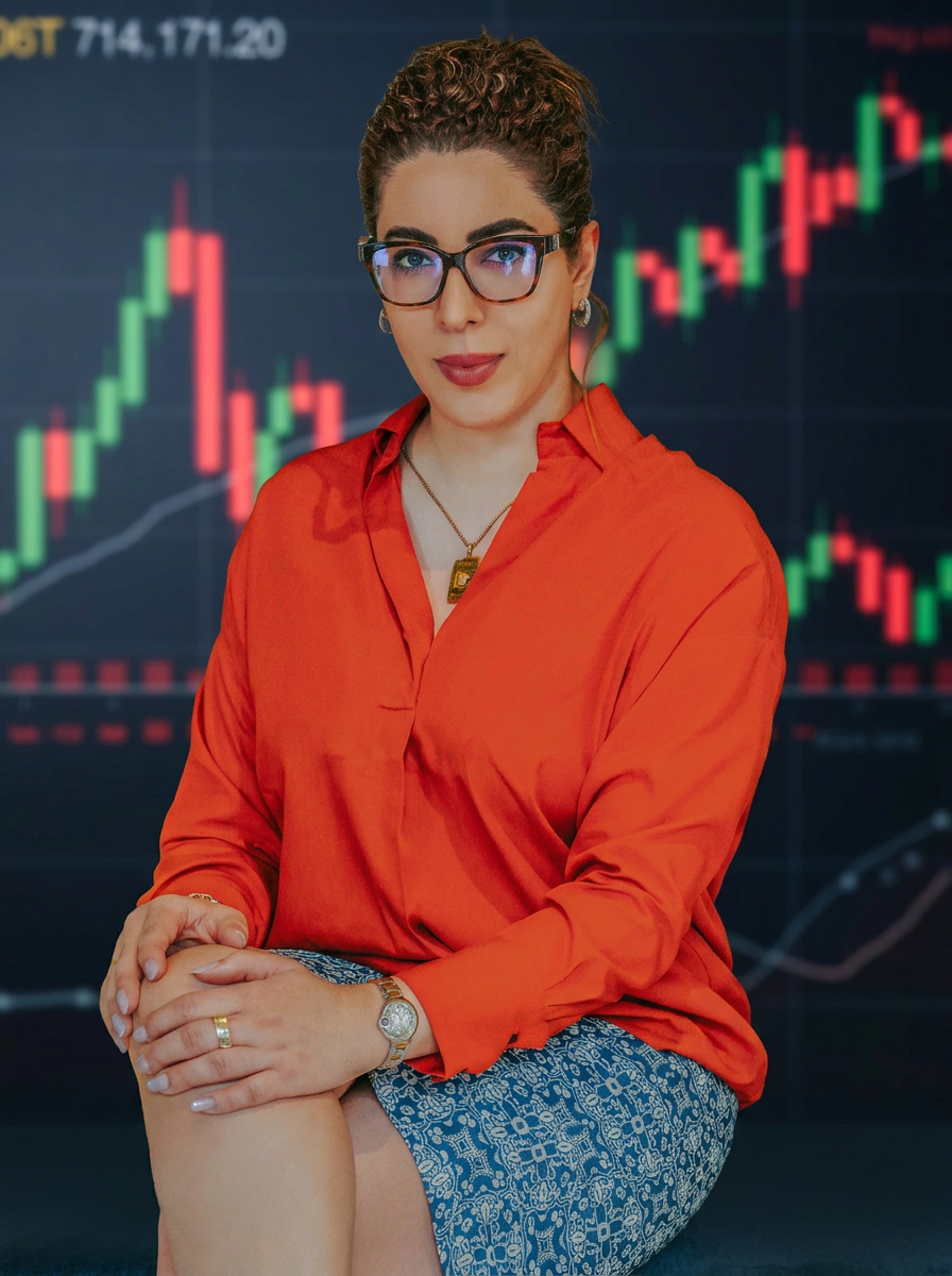 Elnaz Javanshir presenting trading charts